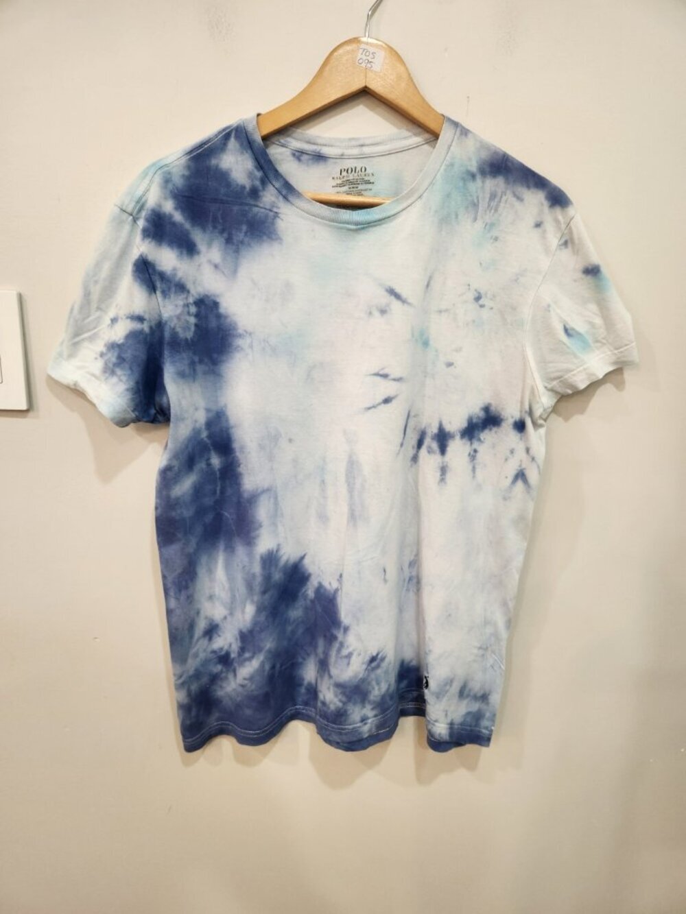 Polo Ralph Lauren Resort T Shirt Mens M Blue Tie Dye Short Sleeve Retro 80s